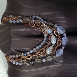Rose Gold/ Copper and Periwinkle Convertible Necklace
